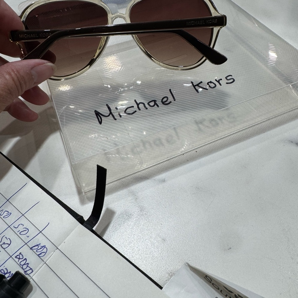 Michael Kors Clear Frame Sunglasses with Brown Gradient Lenses - Picture 2 of 8